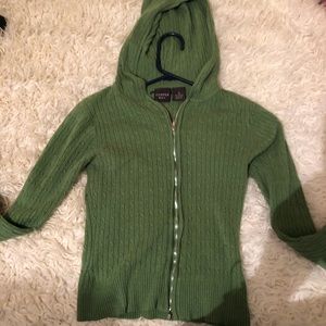Green copper key zip up shirt with hood